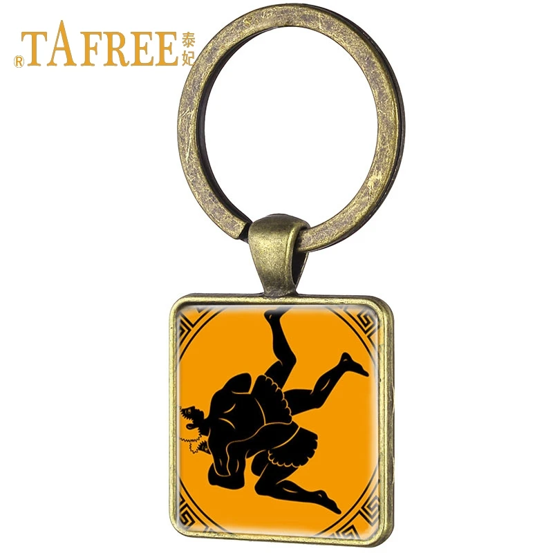 Винтажный брелок TAFREE квадратный для любителей спортивной борьбы простой