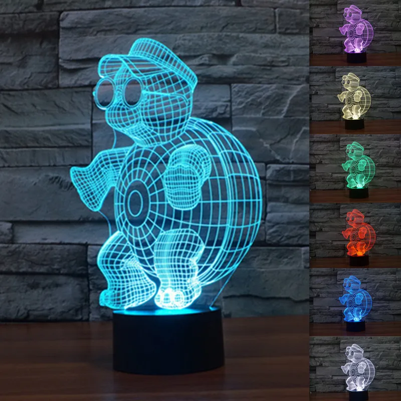 Новинка хит черепаха 3D ночник Luminaria цветные градиентные огни светодиодная