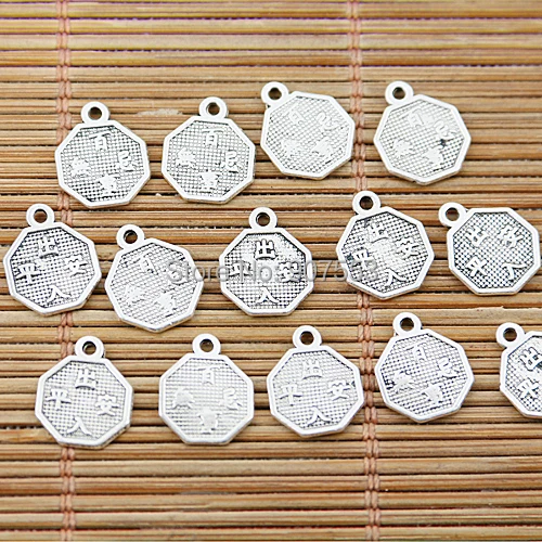 

140 шт тибетские серебряные безопасные шестиугольные Подвески EF1672