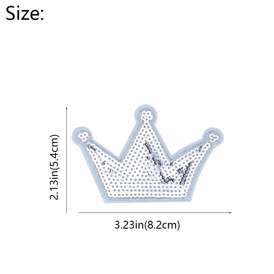 5PCS Bling Crown Sequin Patches for Clothing Shoes Iron on Transfer Applique Patch Clothes Bags DIY Sew Embroidered Badge | Дом и сад