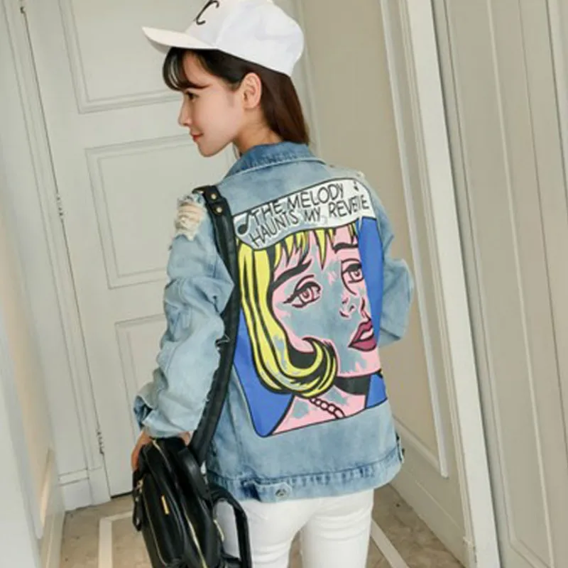 Женские джинсовые куртки Короткие топы 2017 весенне осеннее джинсовое пальто с