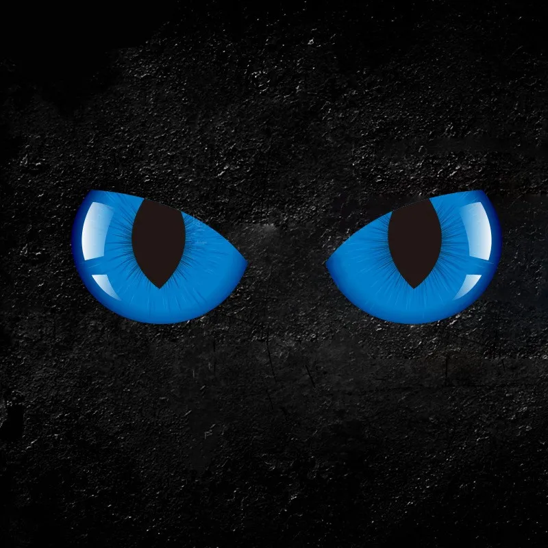 2pcs/pair 3D Cartoon Cat Eyes Car Stickers - Vinyl Decal Cover for Scratched Auto Motorcycle Body - Funny Accessories for Decoration image 2