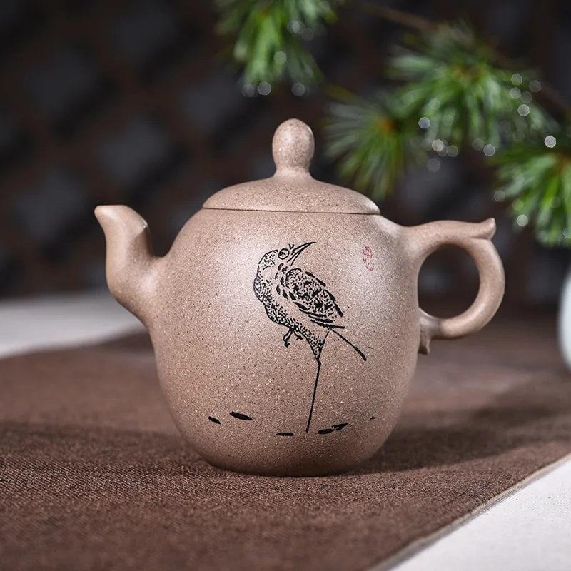 

280ml Yixing Zisha Teapot Authentic Handmade Green Gray Mud Beauty Shoulder Kung Fu Teapot tea Kettle Wholesale Shipping