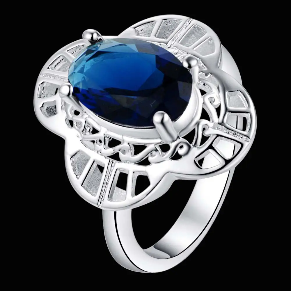 Изящное черное циркониевое серебряное обручальное кольцо хорошее модное