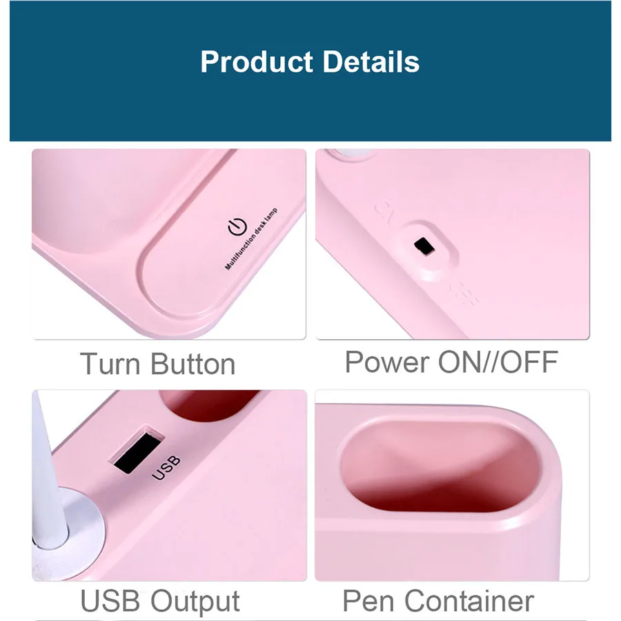0-100% сенсорная затемняемая Светодиодная настольная лампа USB аккумуляторная