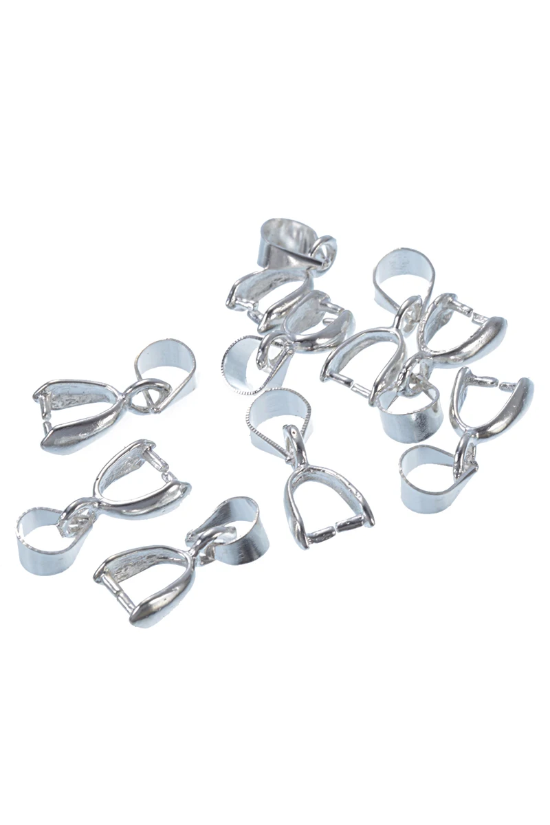 Free Shipping! 30PCs Silver Plated Pinch Clip Bail Beads 5*15mm | Украшения и аксессуары