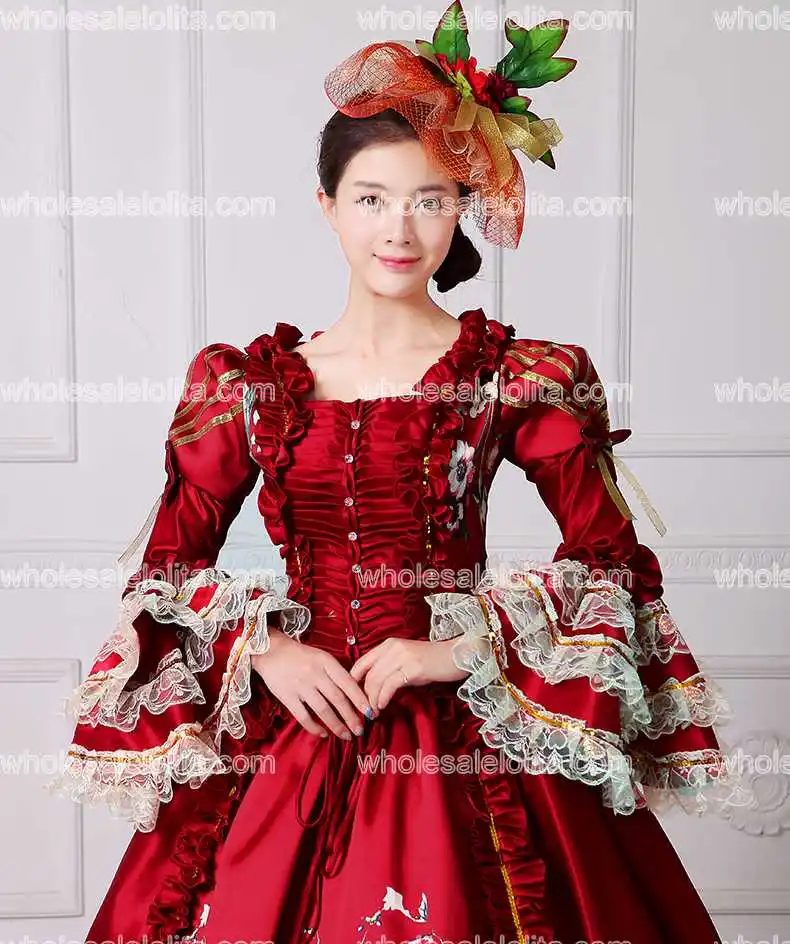 Брендовое Новое красное кружевное платье с принтом Marie Антуанетты Southern Belle