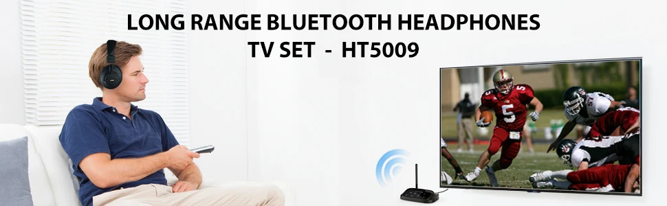 Avantree беспроводные наушники дальнего действия для просмотра ТВ с bluetooth-передатчиком, поддержка оптических, RCA, 3,5 мм AUX, Plug& Play