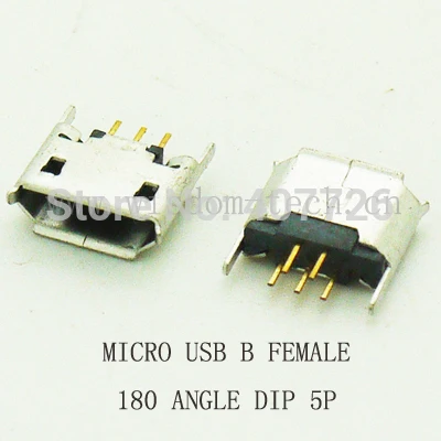 10 шт./лот B Тип гнездо 180angel Micro USB разъем 5P прямой штекер для зарядки мобильный