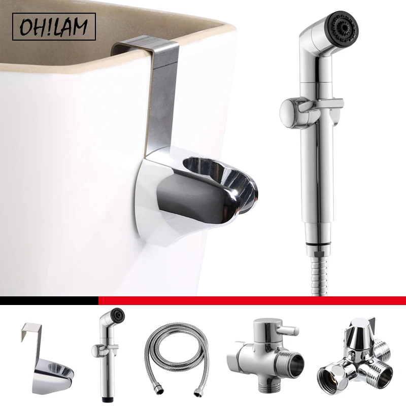 

Смеситель для унитаза, биде, душа, распылитель для подгузников, наборы Shattaf, набор с крючками, переключающий клапан, аксессуары для ванной комнаты, биде