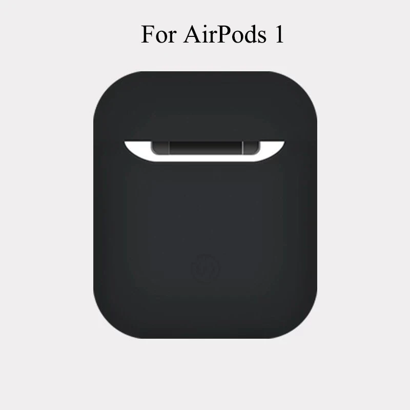 Силиконовый чехол Luquid для Airpods 1 2 Чехол Мягкий силиконовый резиновый полный защитный чехол для Airpods 1 2 чехол противоударный - Цвет: 1st Black