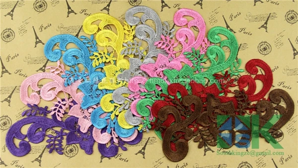 10 Шт./лот. 11 Цвет водорастворимые полиэстер ткань патч аппликация вышитые цветы 28