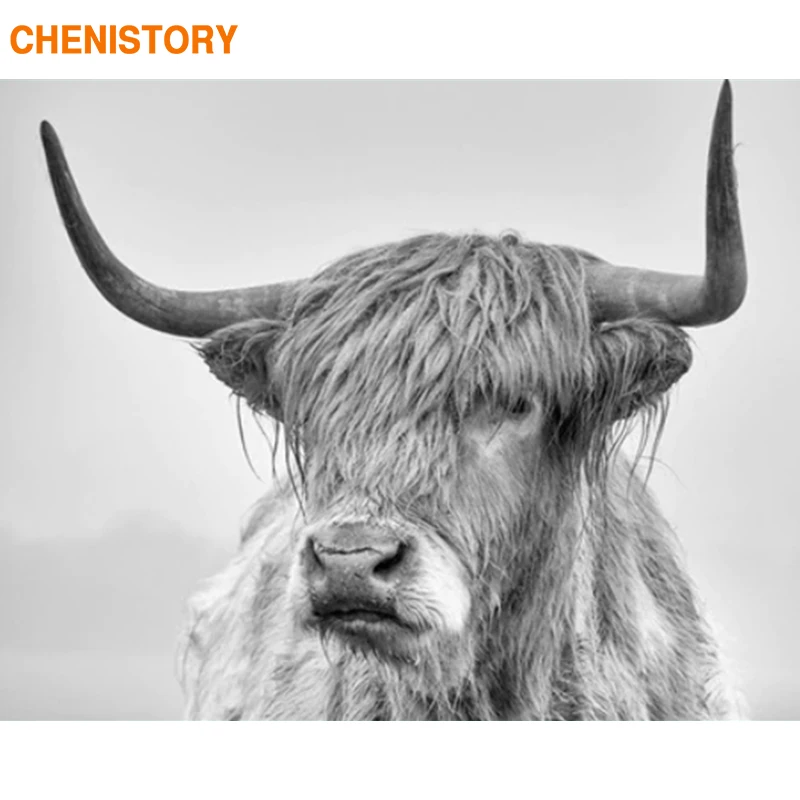 4 CHENISTORY рамка животные Сделай Сам краска по номерам Современная Настенная художественная картина Акриловая Краска на холсте для домашнего декора 40x50 см произведение искусства - Цвет: 4