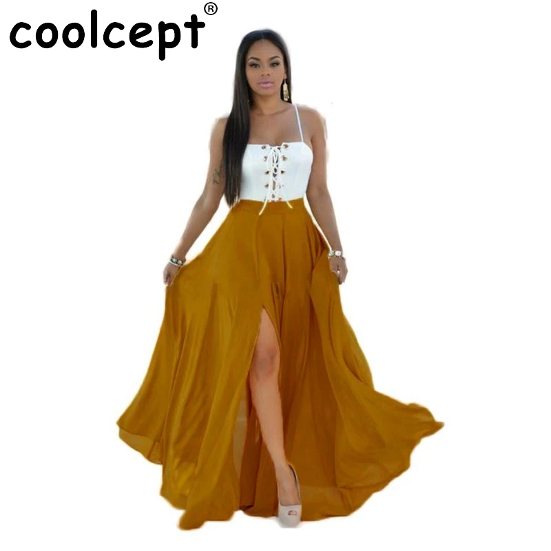 Новые Женщины Длинные Летние Dress Полуоткрытый Воротник Рукавов Bangdage Сплошной