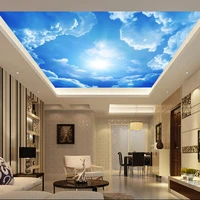 living room bedroom ceiling blue sky and white clouds mural custom 3d photo seamless mural wallpaper home decor papel de parede