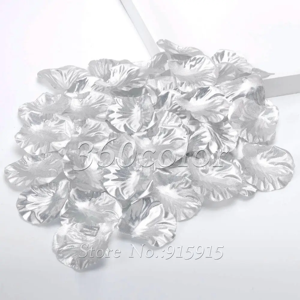 100 шт./лот серебряные шелковые лепестки роз цветок праздник свадебвечерние ринка