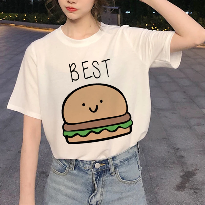 Новинка футболка с надписью Best Friends в стиле Харадзюку модная женская улзан 90-х