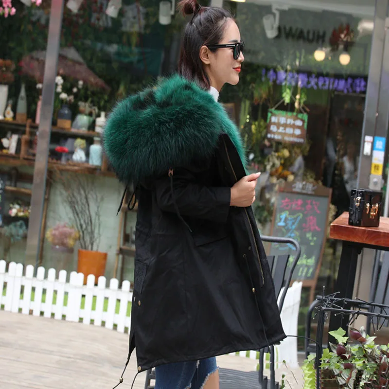 Женское меховое пальто парки для женщин зимнее длинное с большим воротником из