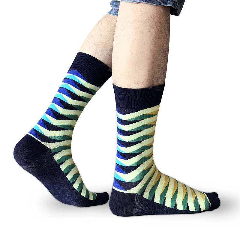 

20 Pairs Autumn Winter Colorful Stripe Art Socks Men Skateboard Harajuku Crew Socks Breathable Cotton Socks Male Ankle Funny Sox