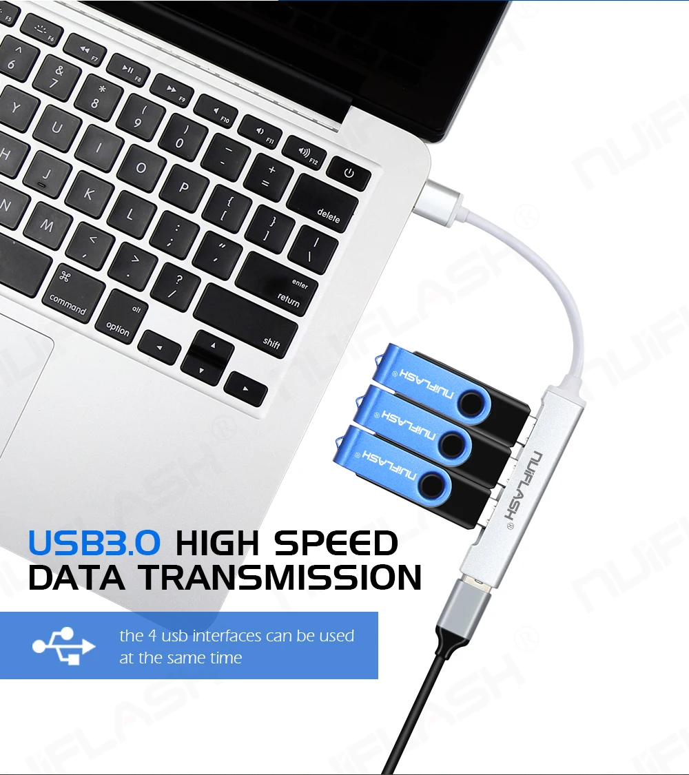 Горячий черный USB 3,0 Hi-Скорость 4-Порты и разъёмы разветвитель адаптер для ПК компьютер Прямая