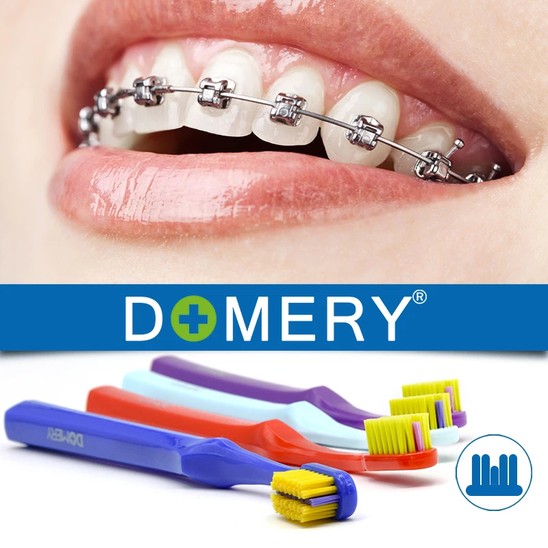 DOMERY 2018 Новое поступление u-образная Ортодонтическая зубная щетка с мягкой