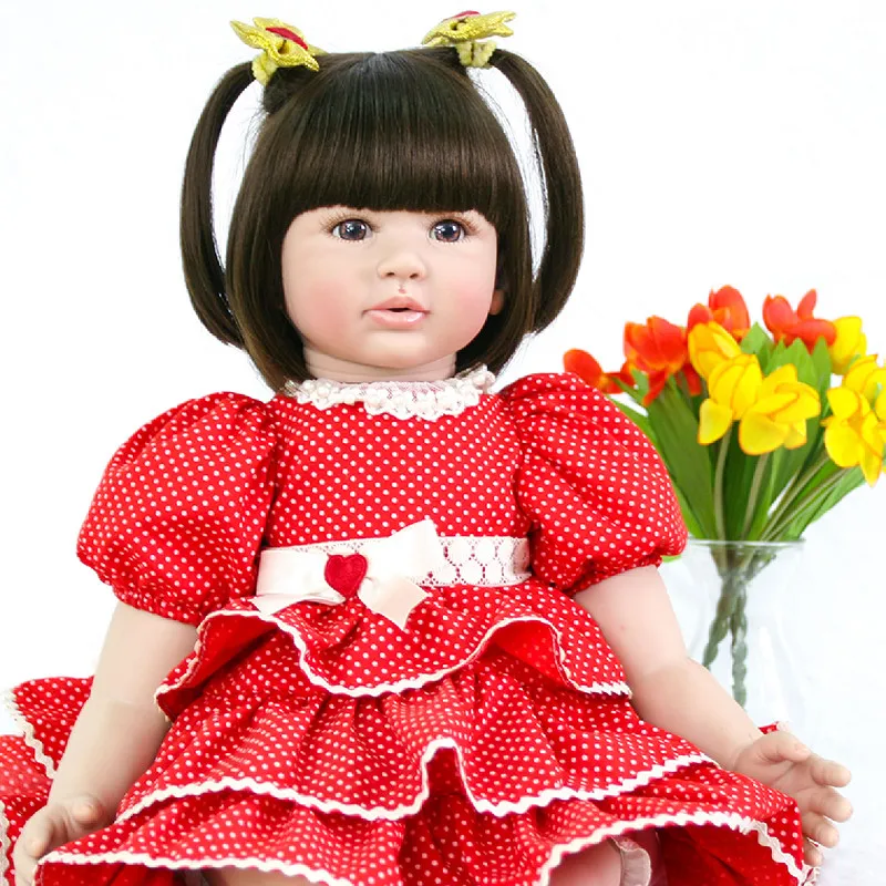 

60cm Silicone Vinyl Reborn Baby Doll 24inch Princess Toddler Alive girl Bebes reborn child Birthday Gift Present bonecas