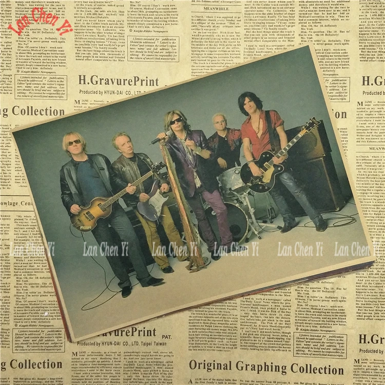 Рок-Группа Aerosmith ностальгическая матовая крафт-бумага плакат офис подарок столовая домашний Декор стикер дизайн