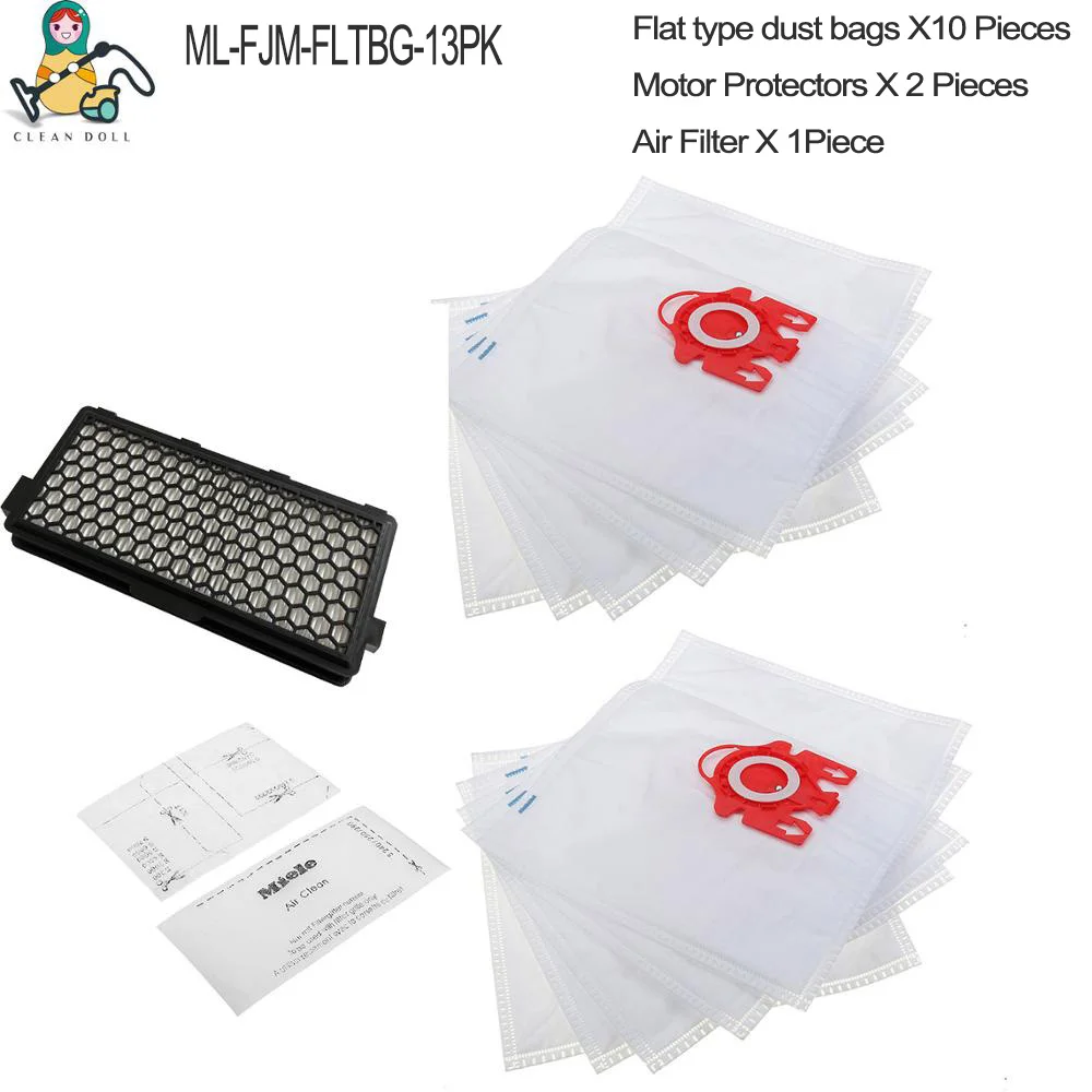 Чистая кукла, 13-PACK, мешки для пыли и фильтр HEPA SF-50 для Miele FJM 9917730 Complete C1 S4000 S6000 S4 S6, мешки и фильтры