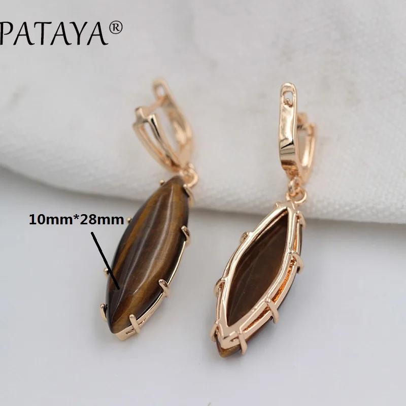 PATAYA, эксклюзивный RU,, 585, розовое золото, висячие серьги, разноцветные, натуральный камень, серьги для женщин, вечерние, свадебные, индийские ювелирные изделия