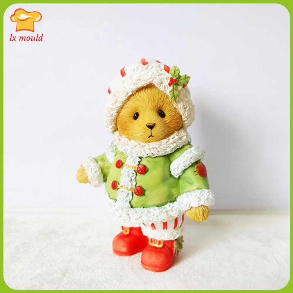 

New Baby Bear Christmas Doll Silicone Molds cake holiday moulds DIY baking delicate