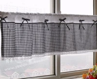 free shipping lace bow plaid beautiful coffee short curtain kitchen curtains for living room bedroom 40130cm customized