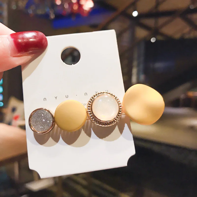 Акриловые зажимы для волос женщин и девочек цветные заколки Macaron в Корейском