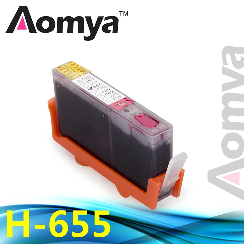 Aomya 4 шт многоразовый картридж Замена для HP 655 с ARC чипами deskjet 3525 5525 4615 4625 4525 6520 6525 6625