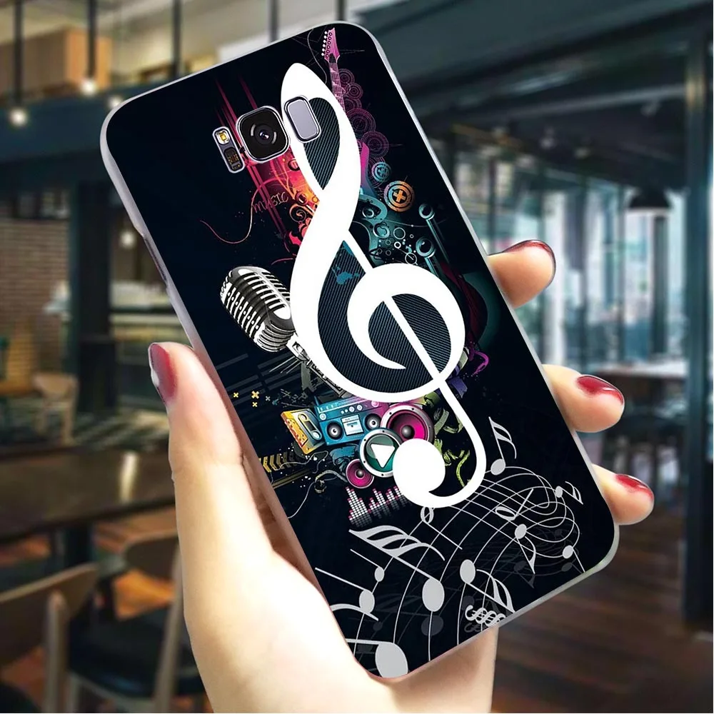 Пластик чехол для телефона для Galaxy A40 музыкальная нота Крышка для samsung A8 чехол s A9 A3 A6 плюс A5 A7 A10 A20 A30 A50 A70