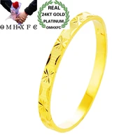 omhxfc wholesale european fashion hot jewelry woman female party birthday wedding mother gift vintage 24kt gold bangle be304