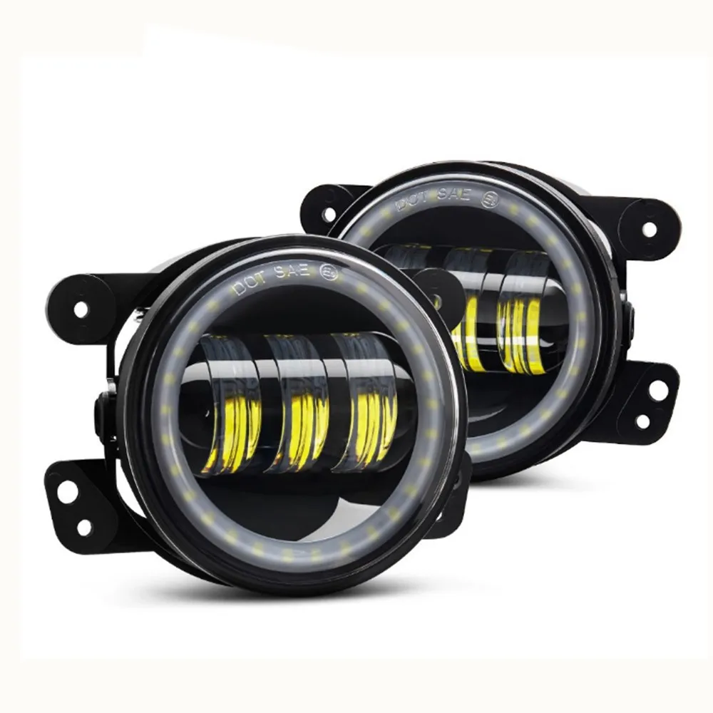 Для Jeep Wrangler JK фары 7 &quotLED + Halo 4&quot Противотуманные боковое зеркало заднего вида