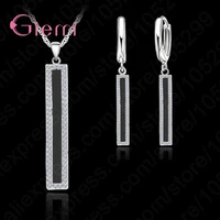 authentic modern style pendant necklace earrings 925 sterling silver jewelry set for woman girls lady anniversary gifts