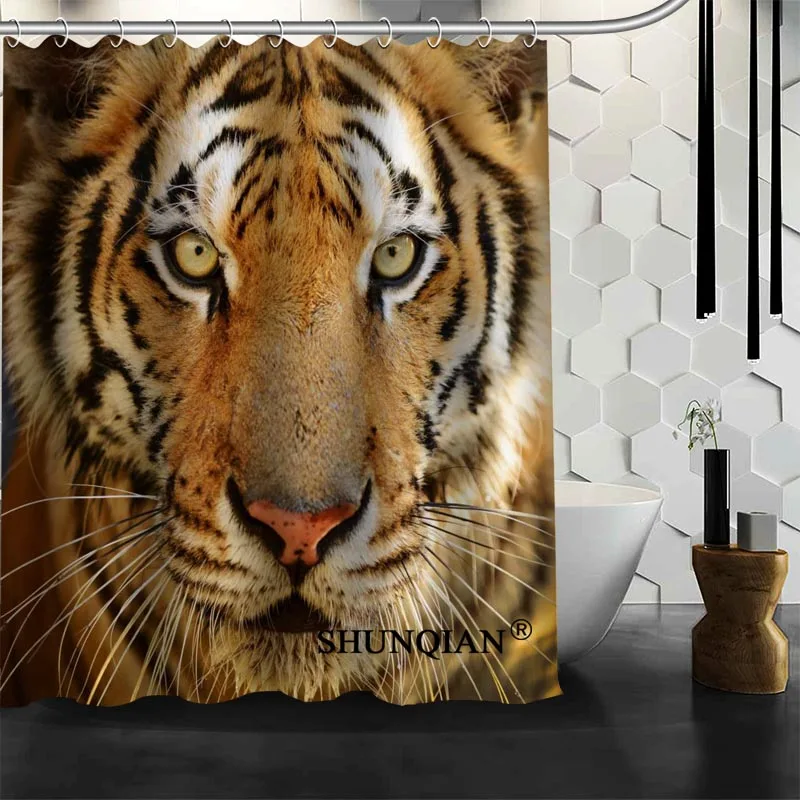 ShunQian Tiger Shower Curtain Funny For Bathroom Waterproof Polyester Fabric Eco-Friendly 2020 Bath Gift | Дом и сад