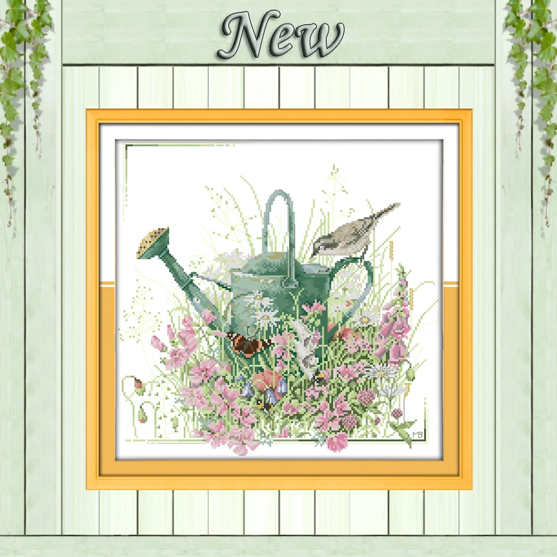 Flowers Gardening bird diy Painting Counted Printed on canvas DMC 14CT 11CT chinese Cross Stitch Needlework Kits Embroidery Sets | Дом и сад