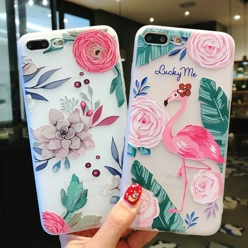 USLION 3D Relief Cartoon Case For iPhone XR XS MAX X 8 Plus Elephant Rabbit Soft Silicone Cover 7 6 6s Cases |