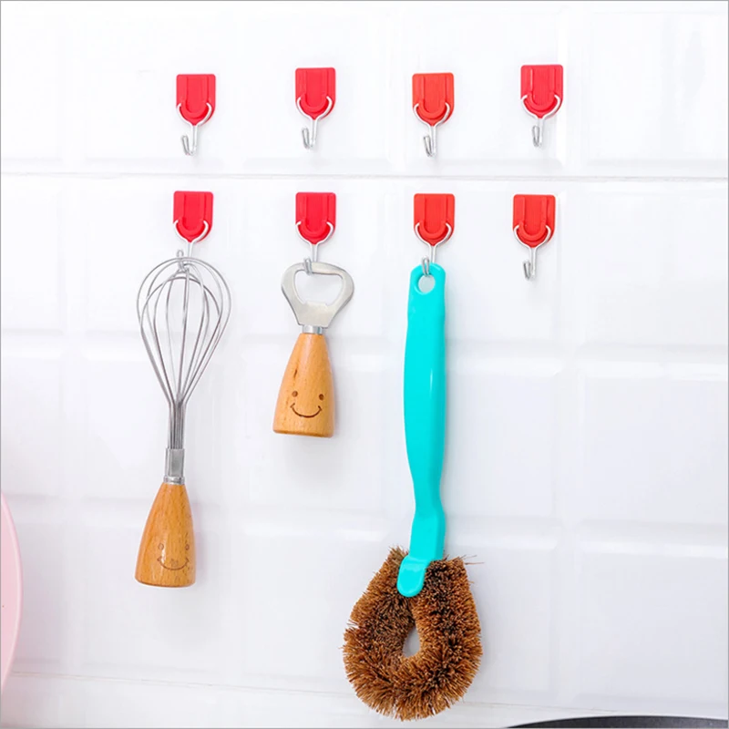 

Крючки красные для крепления на стену, для одежды, полотенца, сумочки, 12 шт.