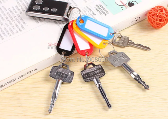 100 шт. Пластик кольцо для ключей идентификационные метки визитной карточки