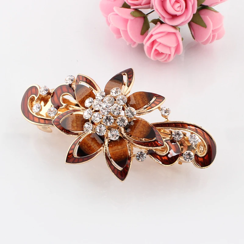 Красивая женская шпилька с цветочным принтом повязка на голову эпоксидная смола