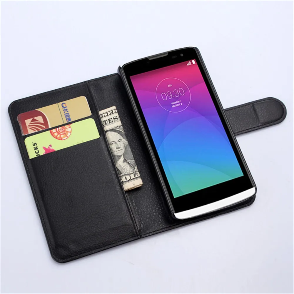 Модный кожаный чехол-Бумажник личи из искусственной кожи для LG Leon защитный