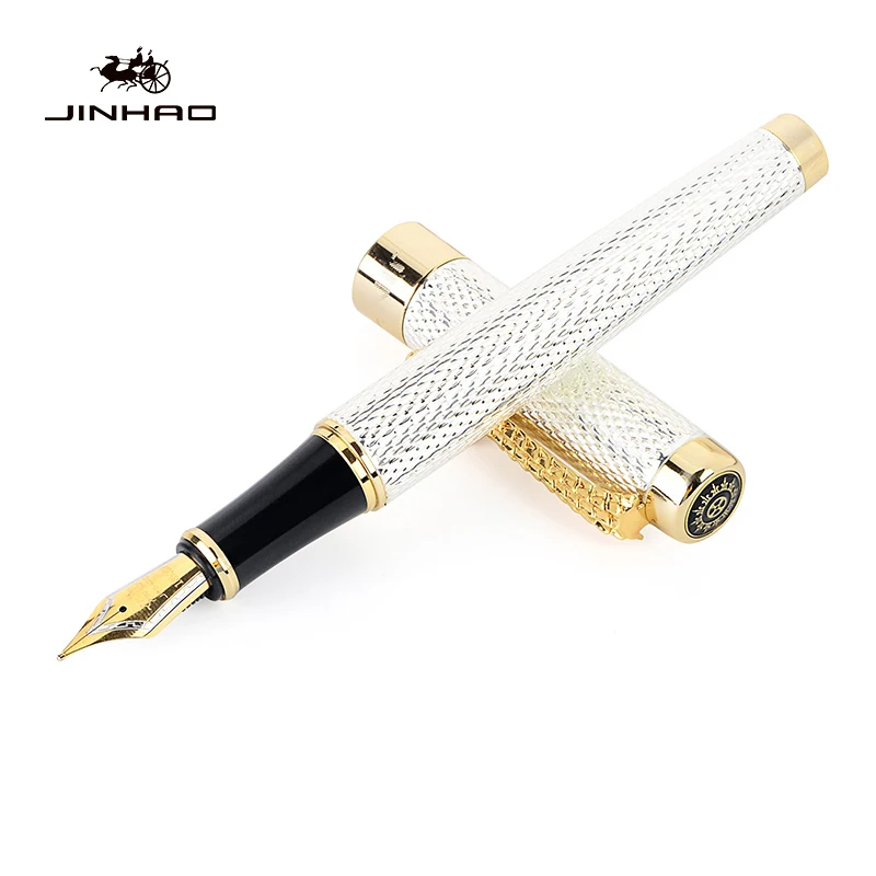 

Luxury Eastern Dragon Design Fountain Pen Silver Jinhao 1200 Brand Business Office Gift Ink Pens School Writing Stationery