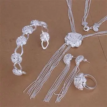 Комплект из колье серёг и браслета серебро 925 пробы|jewelry sets|drop jewelry setsjewelry set silver |