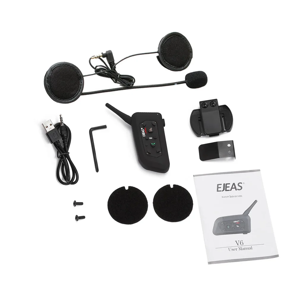 EJEAS V6 Pro Motorcycle1200M Bluetooth 3.0 Waterproof Helmet for 6 riders Interphone Intercom System 850mAh Li-ion battery | Автомобили и