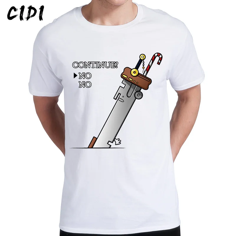 Продолжить или не в игре печать тройник 2017 Мужская мода Японии аниме