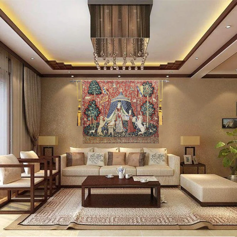 Belgian Tapestries A Mon Seul Desir Dobby одеяла очищенные хлопковые картины настенный гобелен