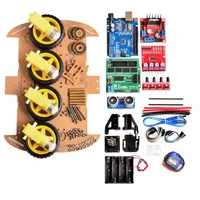 avoidance tracking motor smart robot car chassis kit speed encoder battery box 4wd ultrasonic module for arduino kit